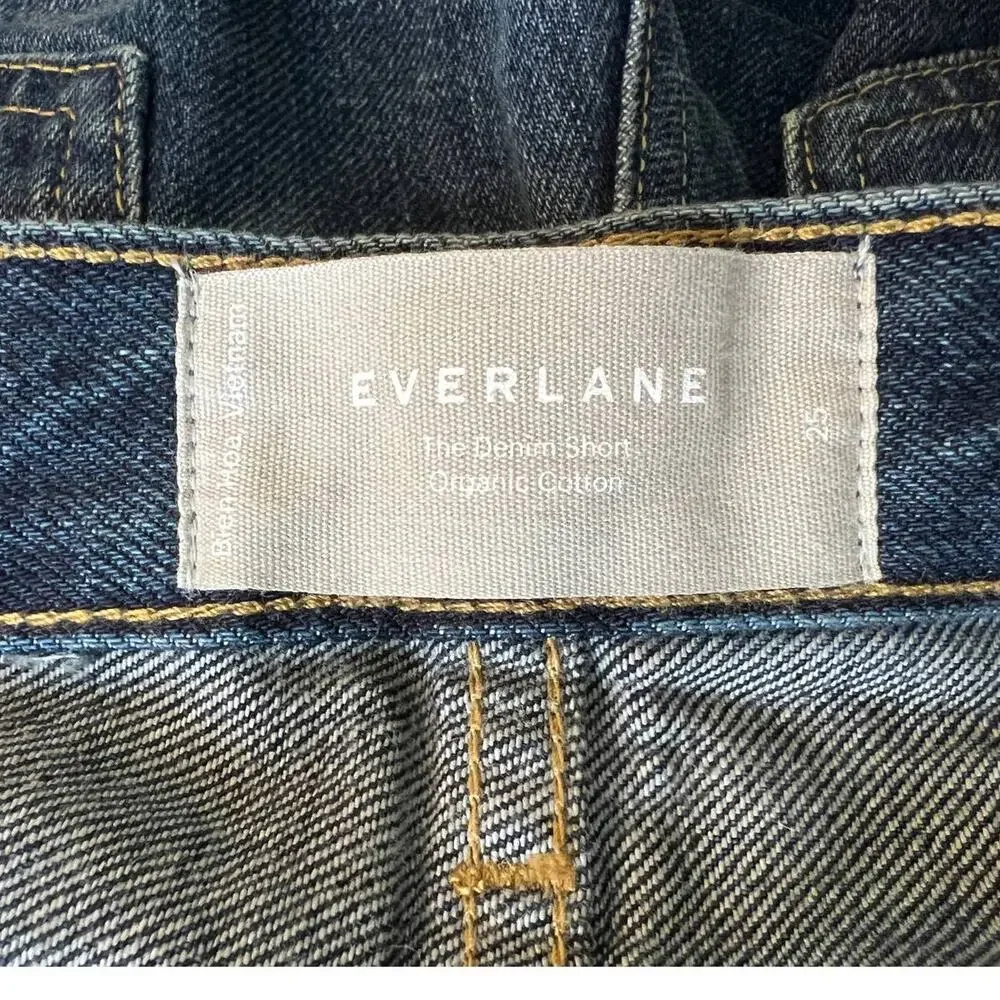 Everlane Blue Organic Cotton Rolled Cuff The Denim Short Size 25